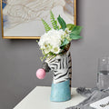 Zebra Giraffe Blowing Bubbles Creative Art Vase Artificial Flower Vase Dried Flower Vase Living Room Table Art Home Decor