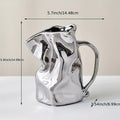 Creative Pleated Paper Bag Silvery Ceramic Vase Unique Aesthetic Vases For Living Room Coffee Table Bathroom Table Decor