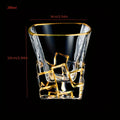 Whiskey Glass Tumbler Golden Line Wine Whisky Glasses Golden Painted Crystal Barware Multi-Functional Beer Cocktail Cup
