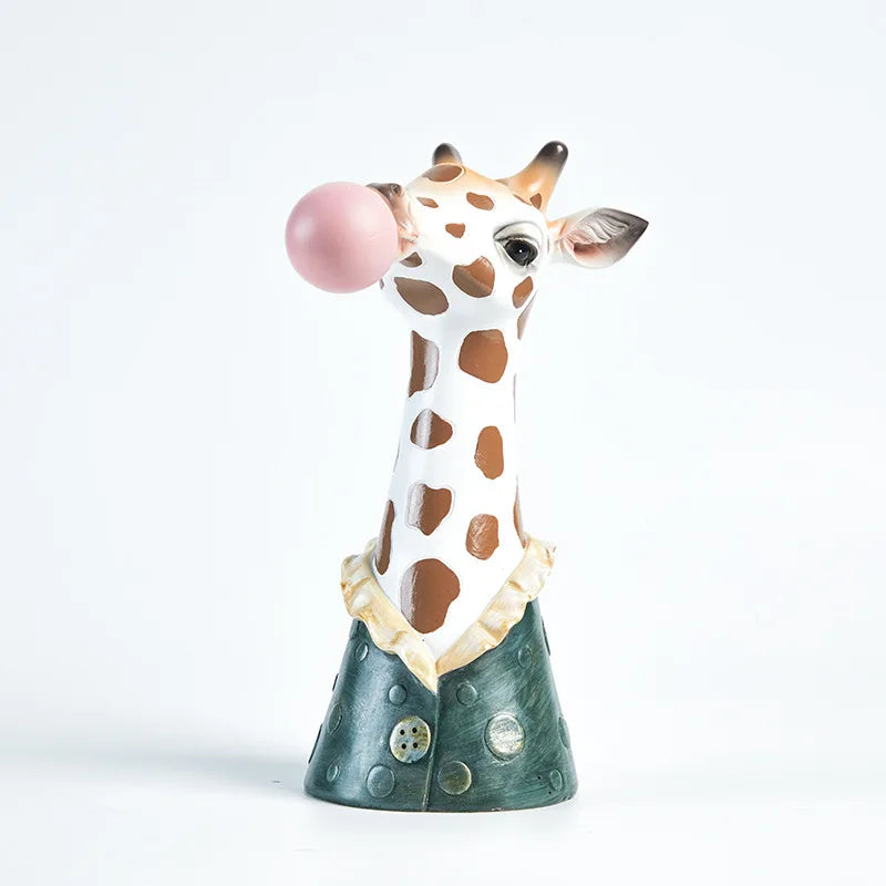 Zebra Giraffe Blowing Bubbles Creative Art Vase Artificial Flower Vase Dried Flower Vase Living Room Table Art Home Decor