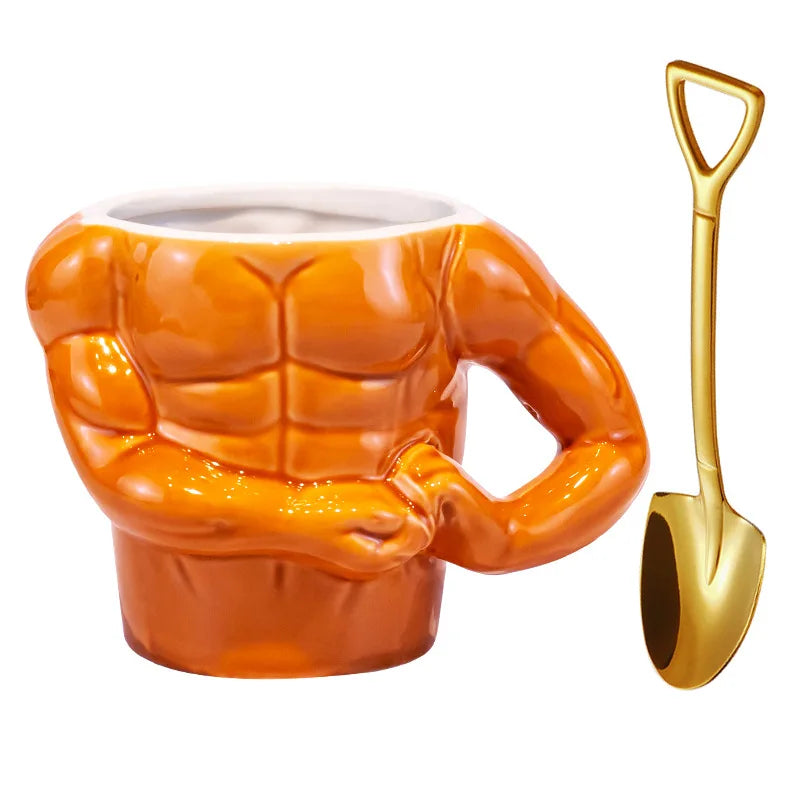 Creative Muscle Man Mug Home Breakfast Milk Coffee Mug Water Cups Boys Gym Trainer Funny Gift Mugs Holiday Gift