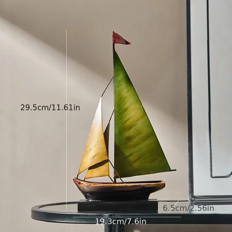 Creative Smooth Sailing Ship Model Decor for Living Room TV Cabinet Wine Bar Office Desk Luxury Ornament