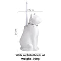 Ceramic Toilet Brush Holder Long Handle Bathroom Cleaning Tool for Home