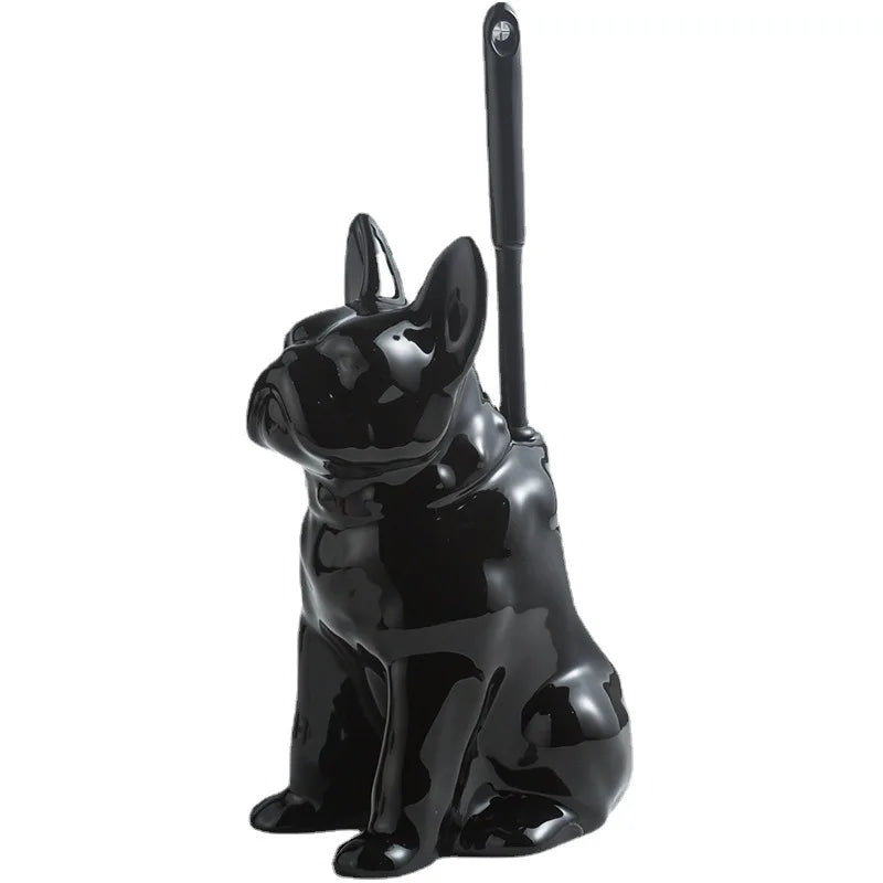 Creative Ceramic Toilet Brush Set with Plastic Bristles Minimalist Bathroom Cleaning Tool