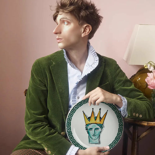 8'' Italian Ginori 1735 Neptune Journey Ceramic Plate Wall Decor for Living Room Bedroom