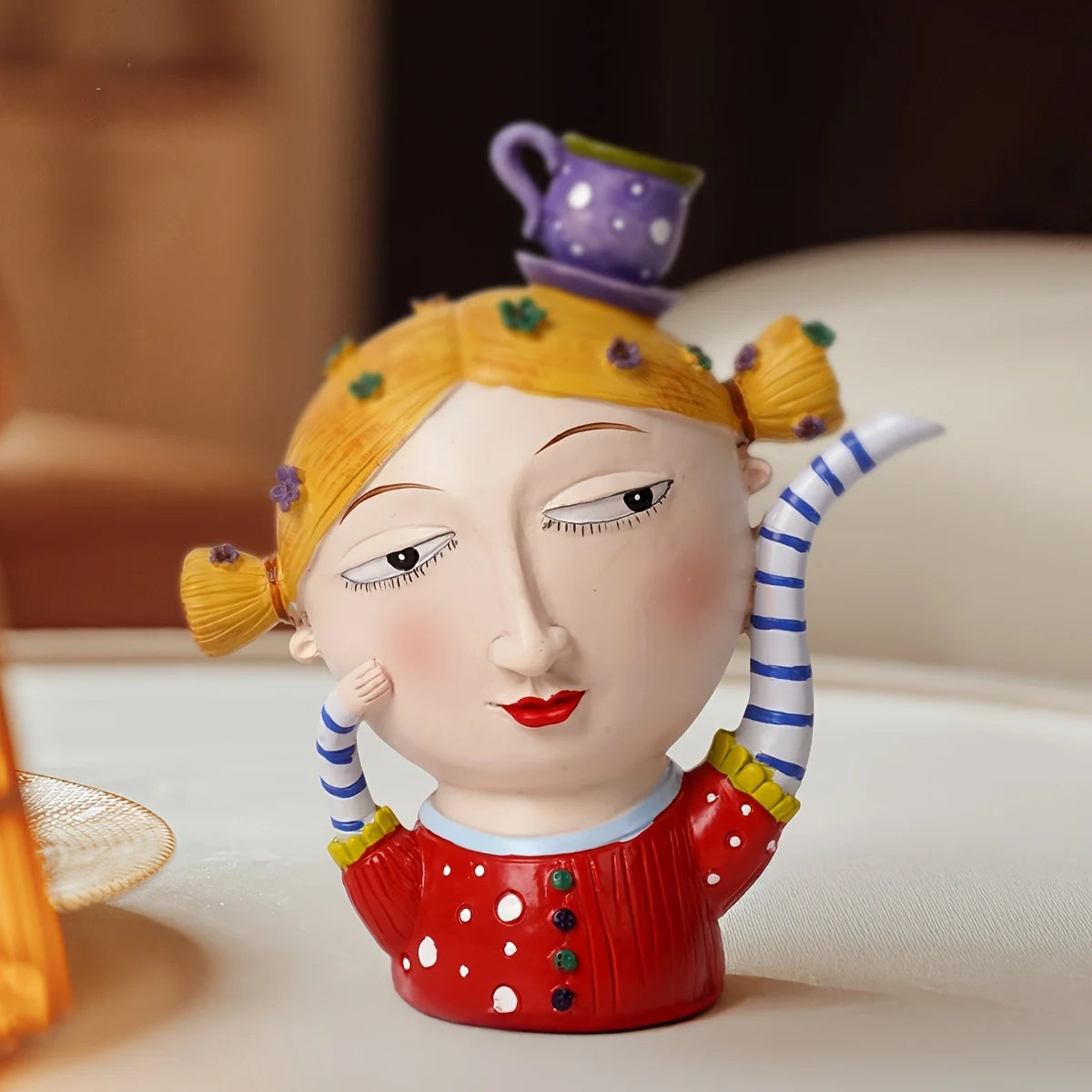 Bohemian Girl Resin Figurine Colorful Home Decor Creative Art Craft Hot Sale New Arrival