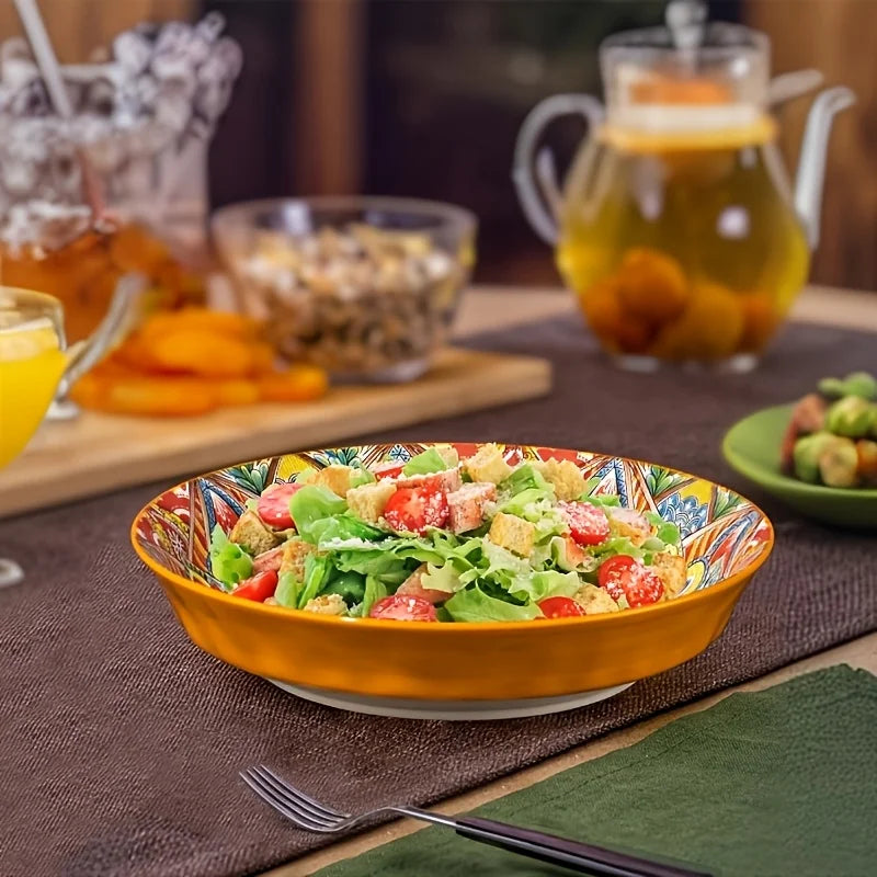 Bohemian Ceramic Plate High Value Cross Border New Home Dish Under Glaze Deep Dinner Plate