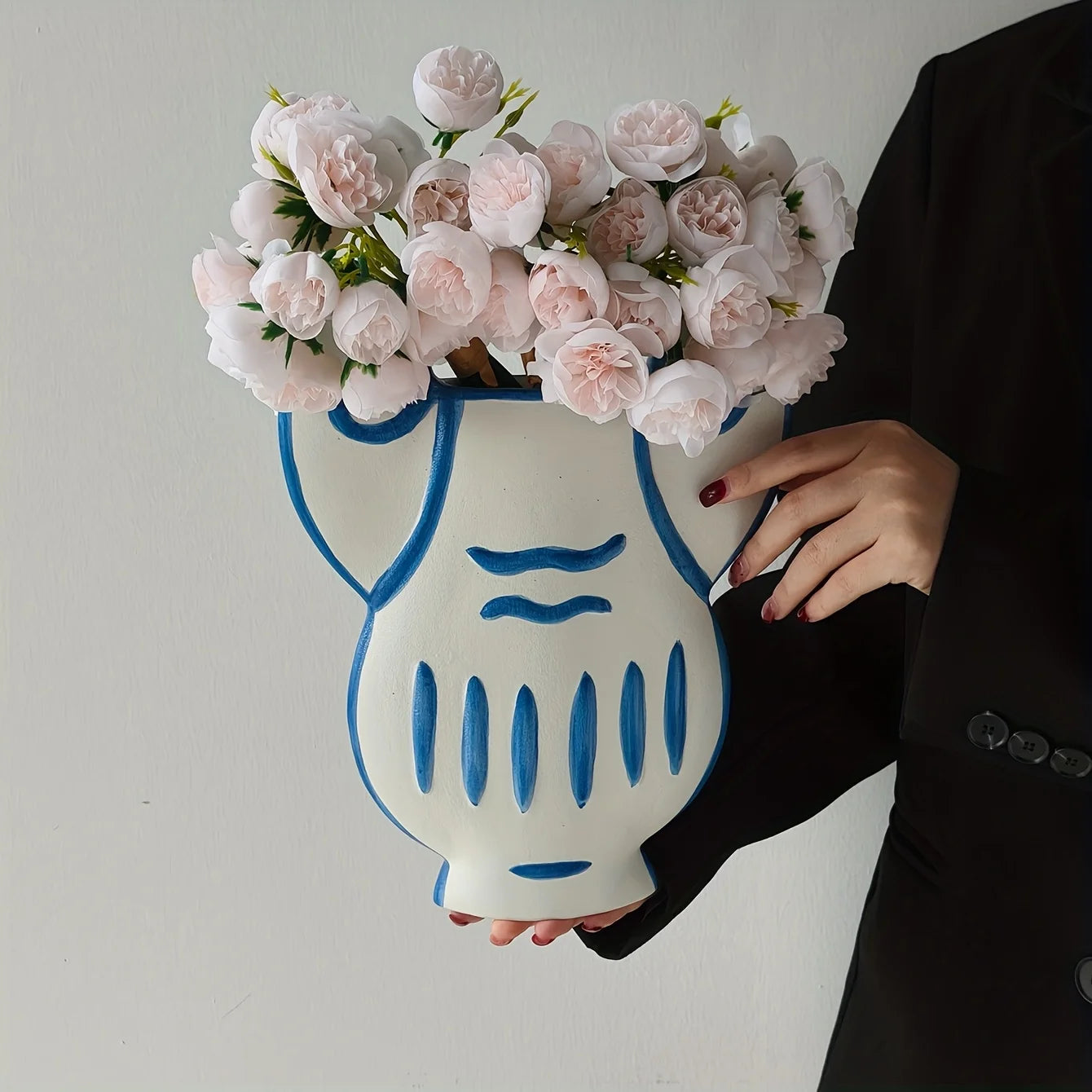 Hand Painted Retro Ceramic Vase for Home Decor Aesthetic Flower Holder Desktop Ornament Hydroponic