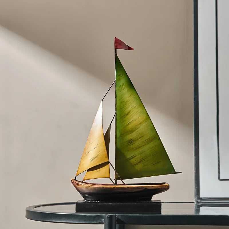 Creative Smooth Sailing Ship Model Decor for Living Room TV Cabinet Wine Bar Office Desk Luxury Ornament