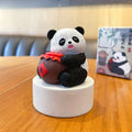 Original Chinese Style Panda Car Ornament Cute Resin Figurine Desktop Decoration