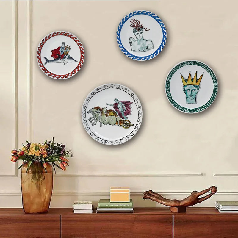 8'' Italian Ginori 1735 Neptune Journey Ceramic Plate Wall Decor for Living Room Bedroom