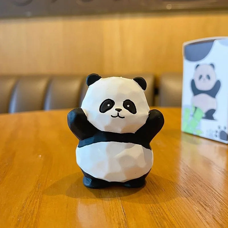 Original Chinese Style Panda Car Ornament Cute Resin Figurine Desktop Decoration