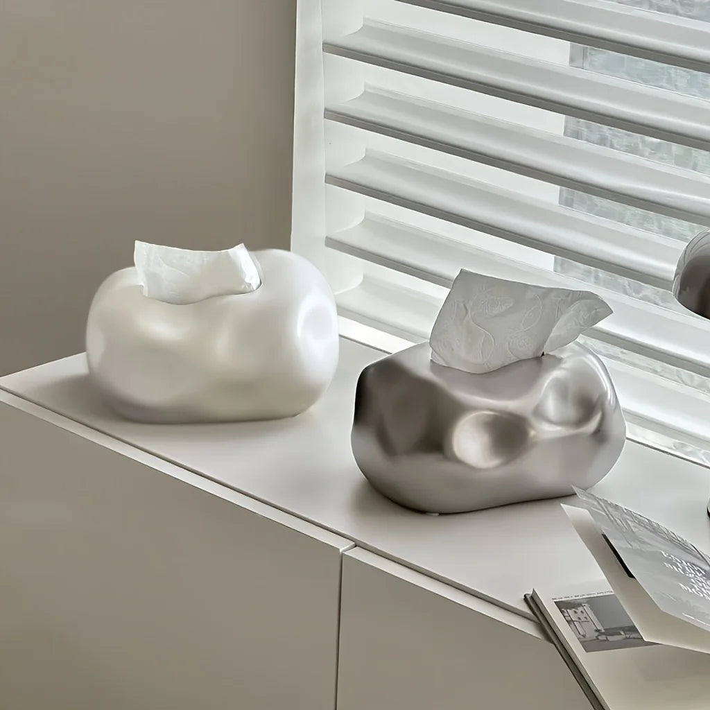 Ceramic Tissue Box Holder Creative Desktop Decor High-end Tabletop Tissue Storage for Living Room