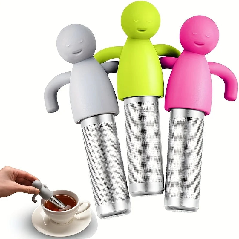 New Human Shape Tea Filter Stainless Steel Tea Strainer Creative Tea Infuser Simple Design