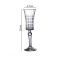 French Vintage Etched Glass Champagne Flute Wine Cup Ins Style Highball Goblet