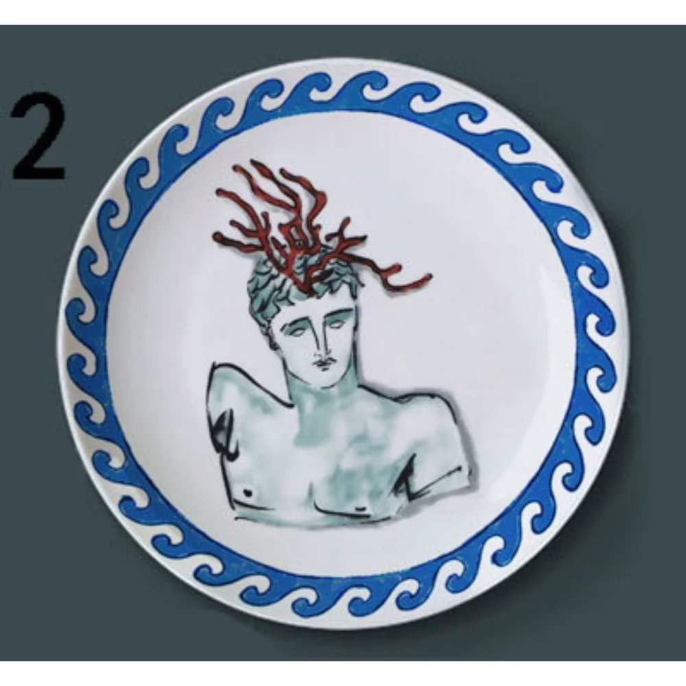 8'' Italian Ginori 1735 Neptune Journey Ceramic Plate Wall Decor for Living Room Bedroom