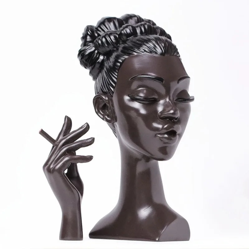 Cross Border New Black Lady Incense Burner Creative Desktop Decor Resin Craft African Sculpture