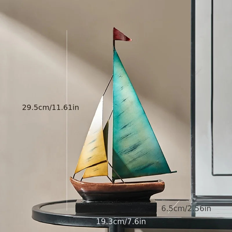 Creative Smooth Sailing Ship Model Decor for Living Room TV Cabinet Wine Bar Office Desk Luxury Ornament