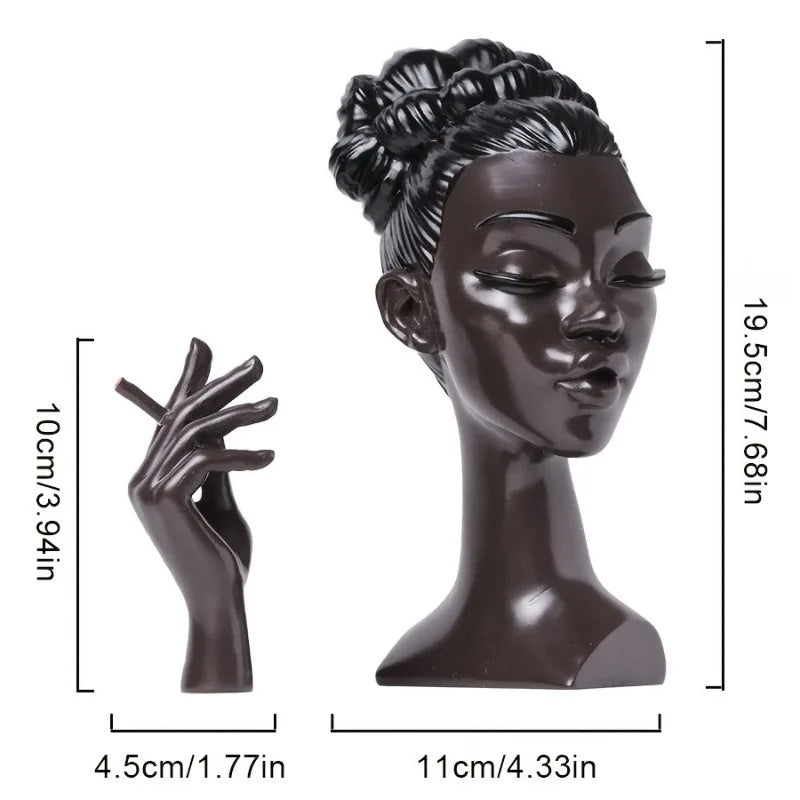 Cross Border New Black Lady Incense Burner Creative Desktop Decor Resin Craft African Sculpture
