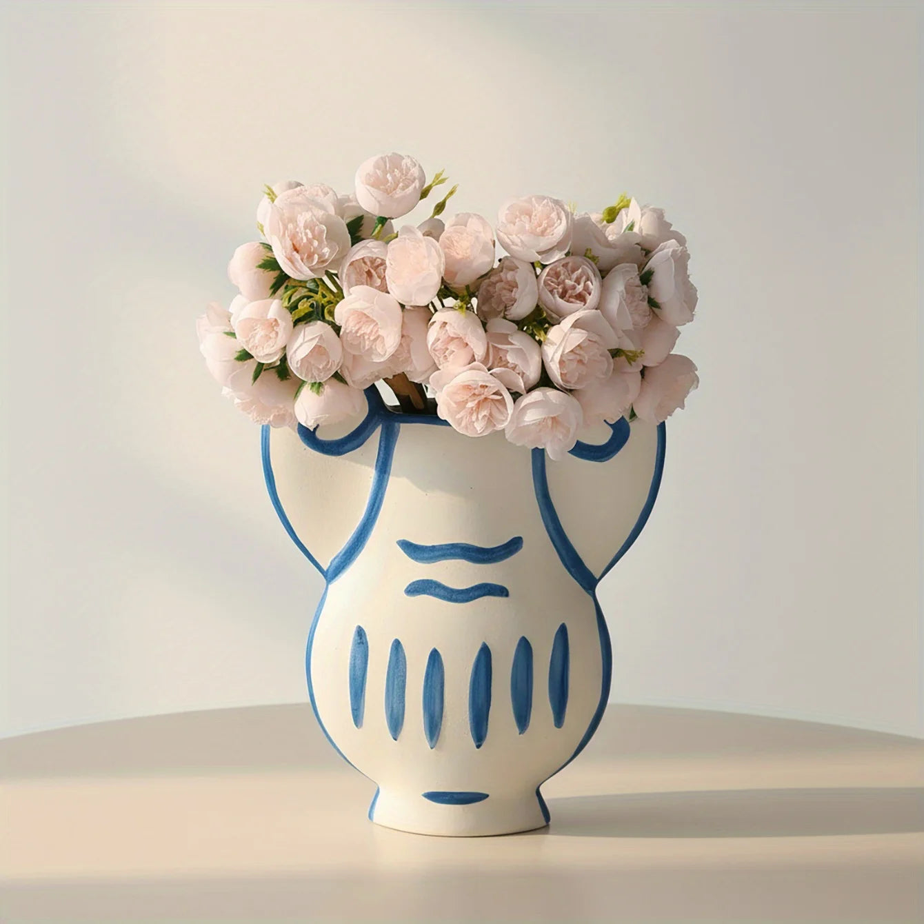 Hand Painted Retro Ceramic Vase for Home Decor Aesthetic Flower Holder Desktop Ornament Hydroponic