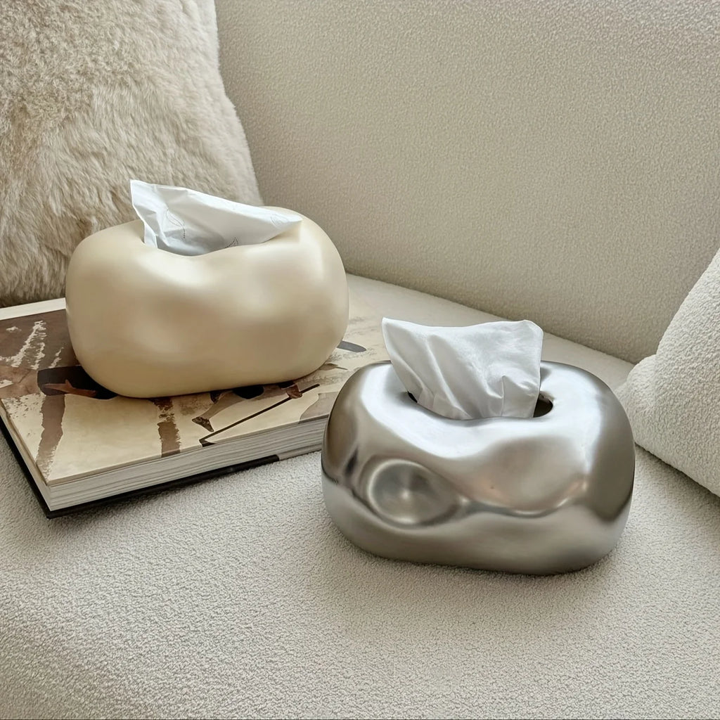 Ceramic Tissue Box Holder Creative Desktop Decor High-end Tabletop Tissue Storage for Living Room