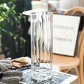 Smoke Gray Transparent Glass Vase with Floral Base for Fresh Flowers Lucky Bamboo Home Decor