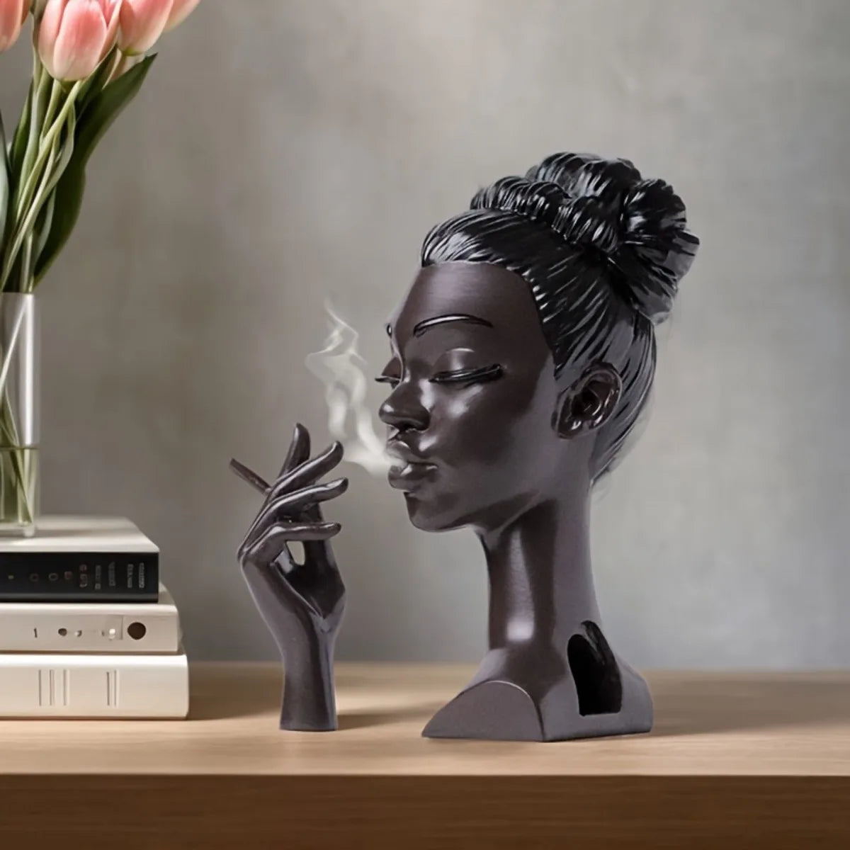 Cross Border New Black Lady Incense Burner Creative Desktop Decor Resin Craft African Sculpture