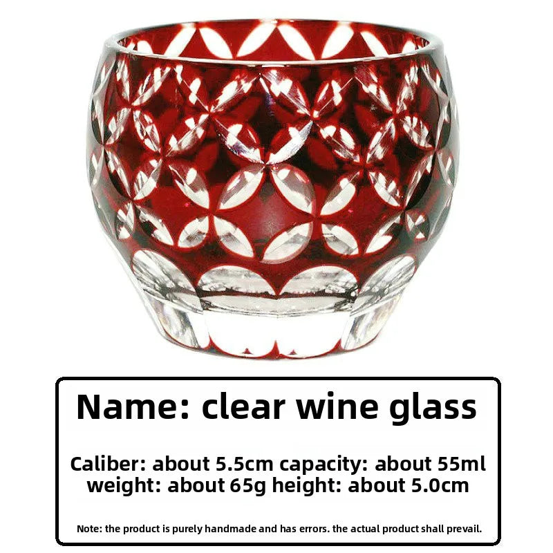 Edo Kiriko Japanese Sake Cup Hand Carved Glassware Sake Set Free Shipping