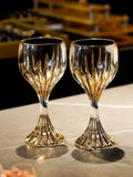 Luxury Crystal Gold Trim Wine Glass Lead Free Elegant Highball Champagne Cup for Home