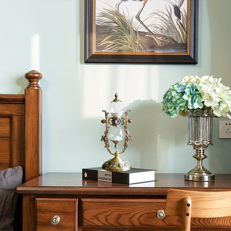 Vintage Metal Sandglass Timer Creative Home Decor Glass Ornament Gift Antique Craft