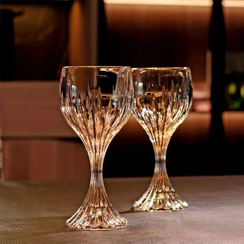 Luxury Crystal Gold Trim Wine Glass Lead Free Elegant Highball Champagne Cup for Home