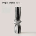 Beihanmei Creative Retro Black White Striped Ceramic Vase for Flower Arrangement Living Room Decor