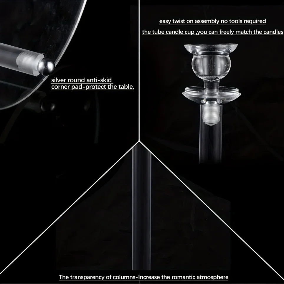 5 Arms Clear Candelabra Centerpieces Tall Acrylic Candelabra Candle Holder For Wedding Birthday Party Dining Table Home Decor