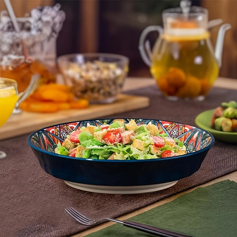 Bohemian Ceramic Plate High Value Cross Border New Home Dish Under Glaze Deep Dinner Plate