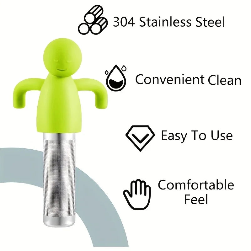 New Human Shape Tea Filter Stainless Steel Tea Strainer Creative Tea Infuser Simple Design