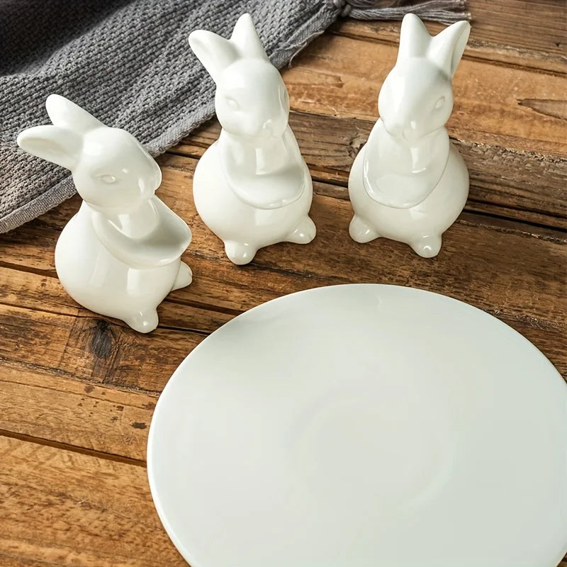 European Creative Ceramic Rabbit Cake Plate Wedding Dessert Stand Fruit Tray Home Decor