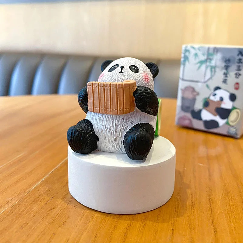 Original Chinese Style Panda Car Ornament Cute Resin Figurine Desktop Decoration