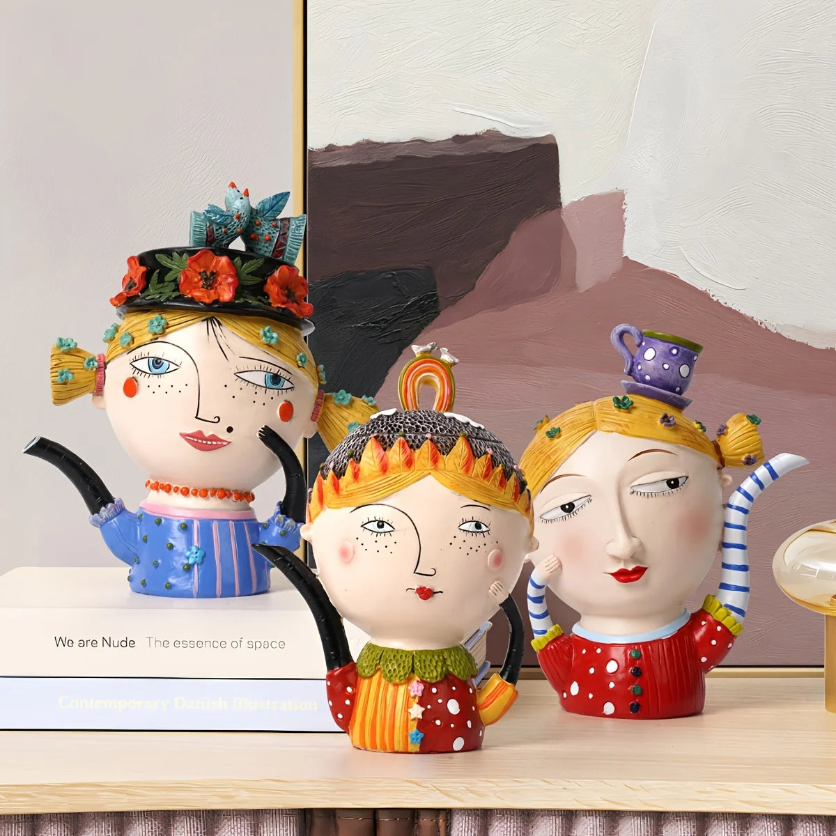 Bohemian Girl Resin Figurine Colorful Home Decor Creative Art Craft Hot Sale New Arrival